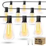 Aiou - guirlande lumineuse guinguette exterieur 36. 5m - st38 120ft 60 + 2 led ampoules de guirlandes ...