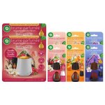 Air wick lot de 2 diffuseurs lumineux vanille 20ml + 3 recharges: vanille et framboise + fleur de citronnier ...