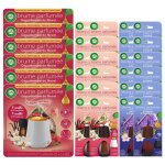Air wick lot de 6 diffuseurs lumineux vanille 20ml + 4 recharges: 2xvanille et framboise + 2xlavande ...