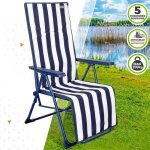 Aktive bain de soleil pliable 5 positions unisex 59 x 59 x 109 cm navy / blanc