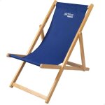 Aktive beach chaise longue bleu en bois de pin naturel