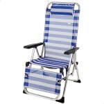 Aktive chaise pliante, alu + textilene 1 x 1, blanc / bleu Aktive chaise pliante, alu + textilene 1 x 1, blanc / bleu