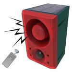 Alarme exterieure a detecteur de mouvement solaire avec telecommande, alarme sonore et lumineuse 130 ...