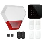 Alarme maison sans fil wifi et gsm 4g connect�e casa noire avec sir�ne ext�rieure - kit 7