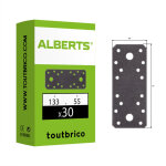 Alberts - 30 platines d'assemblage 133x55x2, 5mm noir diamant duravis
