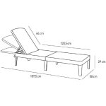 Allibert by keter - bain de soleil 4 positions jaipur avec coussin - imitation rotin - coloris cappuccino. ...