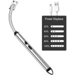 Allume bougie electrique, briquet arc electrique rechargeable usb avec affichage de batterie led long ... Allume bougie electrique, briquet arc electrique rechargeable usb avec affichage de batterie led long ...