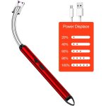 Allume bougie electrique, briquet arc electrique rechargeable usb avec affichage de batterie led long ...