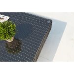 Amorgos gris : salon de jardin d'angle en rsine tresse noire poly rottin
