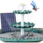 Amztime fontaine solaire diy 3, 5 w pour l'ext�rieur, 3 couches amovibles, bain d'oiseaux et nourriture ...