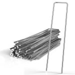 Intirilife 100 x piquets d'ancrage 150 x 25 x 2, 7 mm en acier galvanis� inoxydable - fixation de voile ...