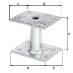 Ancre poteau galvanisée à chaud à cheviller Ø27 / 70x90 Ancre poteau galvanisée à chaud à cheviller Ø27 / 70x90