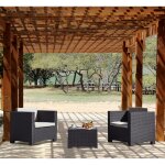 Salon de jardin 2 places effet r�sine tress�e gris ankara