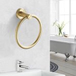 Anneau porte - serviettes mural rond de 16 cm en acier inoxydable 304 pour salle de bain ou cuisine, ...