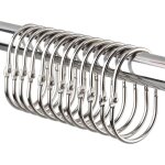Anneaux de rideau / anneaux de rideau de douche paquet de 12 argent