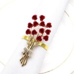 Anneaux de serviette de saint - valentin 6 pi�ces / ensemble, boucle de serviette pour mariage, h�tel, ...