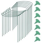 Anneau de support demi - rond pour plantes de jardin, 15. 7 pouces, avec etiquettes, bordure en mtal ...