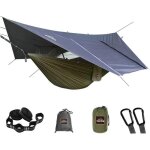 Anortrek camping hammock avec moustiquaire et bache de pluie, hamac double portable avec deux sangles ...