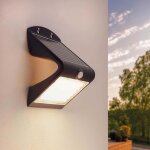 - applique led solaire moderne, 4w, 3000k, ip65, noire, 220 lumens, avec détecteur de mouvement, energie ... - applique led solaire moderne, 4w, 3000k, ip65, noire, 220 lumens, avec détecteur de mouvement, energie ...