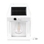 Applique murale solaire extrieure en tungstne, 1800mah, tanche, dtection de mouvement, clairage ...