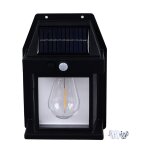 Applique murale solaire extrieure en tungstne, 1800mah, tanche, dtection de mouvement, clairage ...