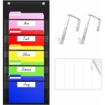 Apt - tableau de poche de rangement, classeur mural robuste avec 5 pochettes transparentes, 5 autocollants ... Apt - tableau de poche de rangement, classeur mural robuste avec 5 pochettes transparentes, 5 autocollants ...