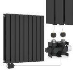 Aquamarinâ® radiateur horizontal avec valve thermostatique - 600x614x69 mm, panneau plat double, acier, ... Aquamarinâ® radiateur horizontal avec valve thermostatique - 600x614x69 mm, panneau plat double, acier, ...