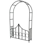 Arche arceau rosier treillis de jardin support 240 cm pour plantes grimpantes avec portillons helloshop26 ...