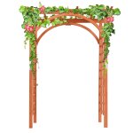 Arche de jardin 160 x 60 x 217 cm pour plantes grimpantes d�corative en bois naturel helloshop26 20 0017929 ...