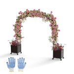 Arche de jardin 288 x 40 x 208 cm avec syst�me d'arrosage automatique et 8 roues verrouillables en m�tal ...