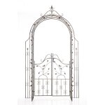 Arche de jardin en fer bronze avec portail arche a rosiers d�corative treillis pour plantes grimpantes ...