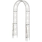 Arche de jardin style fer forg� m�tal epoxy noir vieilli cuivr�