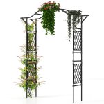 Arche de jardin treillis 170 x 39 x 210 cm soutien pour plantes grimpantes design el�gant en m�tal noir ...