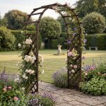 Arche a roses hwc - q20, treillis, espalier a roses, support pour plantes grimpantes, arche de jardin ...