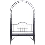 Arche a rosiers banc de jardin 3 places m�tal epoxy noir