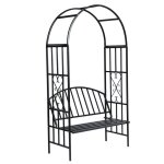 Arche a rosiers gloriette jardin avec banc m�tal gloriette helloshop26 2202005