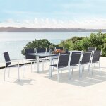 Arezzo 10 blanc : salon de jardin extensible en aluminium + 10 assises en textilène Arezzo 10 blanc : salon de jardin extensible en aluminium + 10 assises en textilène