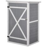 Armoire abri de jardin remise pour outils - grande porte verrouillable loquet - 2 etag�res - toit bitum� ...