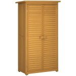 Armoire de jardin abri jardin remise pour outils sur pied 2 etag�res portes persiennes toit bitum� etanche ...