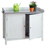 Armoire de jardin avec plan de travail hwc - l69 outdoor sapin bois mvg 86x99x56cm, blanc Armoire de jardin avec plan de travail hwc - l69 outdoor sapin bois mvg 86x99x56cm, blanc