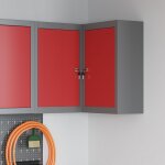 Armoire  outils d'angle vidaxl murale et verrouillable en acier rouge