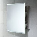 Armoire suspendue avec miroir pour salle de bain en acier inox