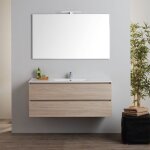 Armoire de toilette murale avec lavabo integre et miroir serie berlin 120 cm