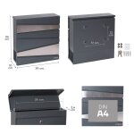 Armor e6905 bo�te aux lettres individuelle acier & acier inoxydable avec porte - journaux, taille m (format ...