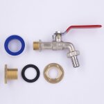 Aroz kit cuve plastique raccord traversee cuve m�le 3 / 4'' + robinet 1 / 4 de tourour m�le 1 / 2