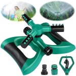 Arroseur de jardin � buses rotatives automatiques avec 3 t�tes, arrosage � 360 degr�s pour pelouse, jardin, ...