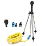 Arroseur rotatif automatique avec trépied, tuyau d'arrosage, outil d'irrigation, fournitures de jardin ... Arroseur rotatif automatique avec trépied, tuyau d'arrosage, outil d'irrigation, fournitures de jardin ...