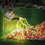 Arrosoir solaire avec guirlande lumineuse - dcoration de jardin pour l'extrieur - guirlande lumineuse ...
