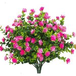 Artificielle faux fleurs, 4pack artificielles eucalyptus extrieur uv rsistant verdure arbustes plantes ...