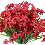 Artificielle violette fleur, 6pcs artificielles plastique fleur, ext�rieur uv r�sistant jardin verdure ...